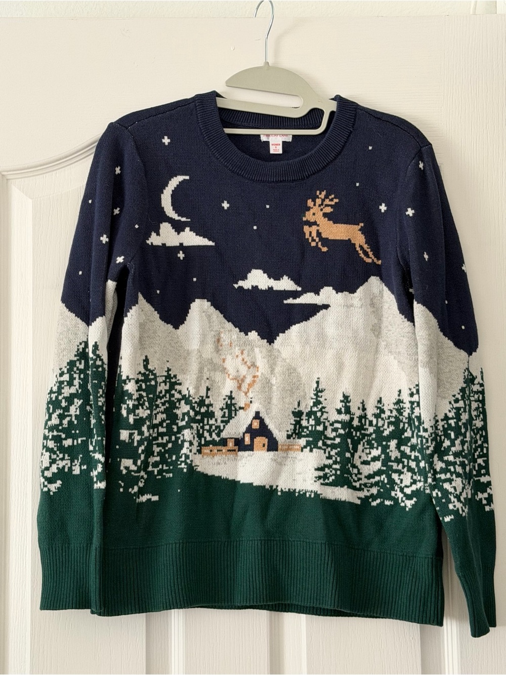 Charter Club Navy Crewneck Sweater with Subtle Stitch Detail